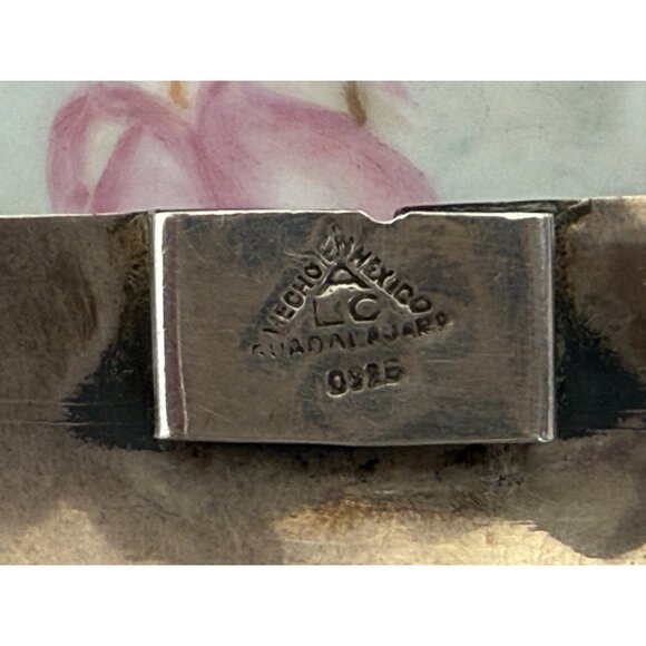 Vintage 60's Mexico 925 Sterling Wide Link Bracelet Aztec Warrior Repousse 68.6g - Picture 13 of 13